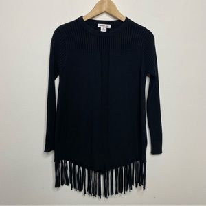 Estrna Jane Black Fringe Sweater